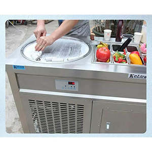 Machine à rouleaux de crème glacée instantanée ETL 22 pouces à double plaque ronde, pour yaourt et crème glacée, avec contrôle de température IA, 10 Cooli - Product Image 2