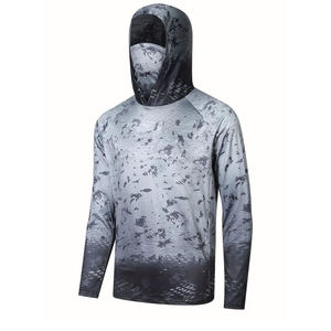 Sudadera con Capucha de Pesca para Hombre, Manga Larga, Protección Solar UPF 50, Impresión por Sublimación, Poliéster, Anti-UV - Product Image 1