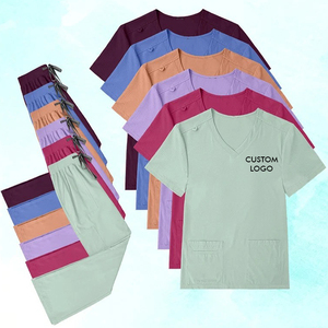 Tenues d'infirmière d'hôpital les plus vendues, nouvelles couleurs, lavables, manches courtes, logo OEM personnalisé, ensemble infirmier, uniformes chirurgicaux extensibles - Product Image 1