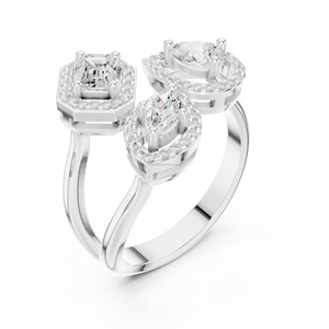 Modcloth Anillo de diamante ajustable de 10K para mujer Anillo de dedo de joya elegante - Product Image 5