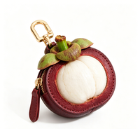 Porte-monnaie porte-clés fin en cuir PU, motif fruits (fraise, citron, avocat), mignon, de luxe, écologique, mini, design, portefeuille léger