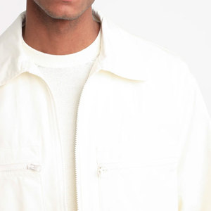 Chaqueta de lona suave para hombre, cuello vuelto, corte regular, impermeable, ecológica. - Product Image 4