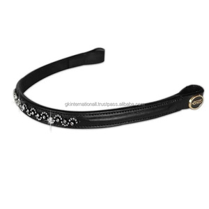 ที่คาดคิ้วหนังม้าบุนวมแบบคลาสสิกพร้อมห่วงโซ่คริสตัลแบบร้อนสำหรับตกแต่งวงคิ้วบังเหียนขนาดใหญ่สำหรับม้า - Product Image 5