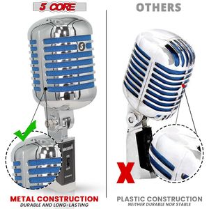 Microfono Professionale Vintage Dinamico Supercardioide XLR, Modello Retrò Unidirezionale per Registrazione in Studio e Performance dal Vivo - Product Image 4