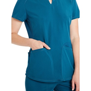 Uniformes Médicos de Verano para Mujer, Conjuntos de Uniformes Elegantes de Alta Calidad, 72% Poliéster, 21% Rayón, 7% Elastano, Tela Tejida - Product Image 1