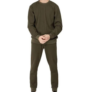 Ensemble de survêtement unisexe vert olive en coton délavé à l'acide, sweat à capuche et pantalon de jogging, couleur unie, longueur intégrale, ensemble assorti, coupe classique - Product Image 1