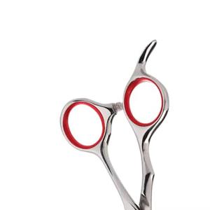 Ciseaux professionnels à effiler les cheveux en acier inoxydable, pour droitiers, manche moyen, accents rouges, lame tranchante, haute qualité Morje - Product Image 3
