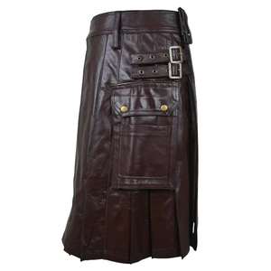 COSH KILTS Kilt de cuero Borgoña hecho a mano para hombres Gladiator Warrior proveedor de etiqueta privada de Pakistán - Product Image 2