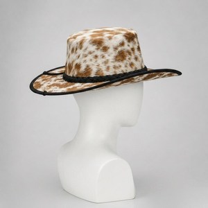 Sombrero de Vaquero de Cuero con Estampado de Vaca, Bordado 3D, Unisex, para Adultos, Estilo Casual para Exteriores, Estilo Europeo y Americano, 54-56 cm - Product Image 3