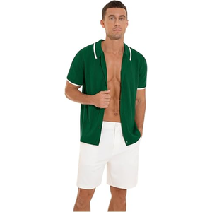 Camisa Polo de Punto Casual Vintage de Manga Corta para Hombre, Camisa de Playa de Verano con Botones - Product Image 5