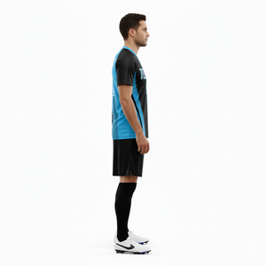 Maillot de football personnalisé bleu et noir pour homme, nom et numéro de l'équipe, t-shirt de football respirant, vêtements de sport athlétiques - Product Image 6