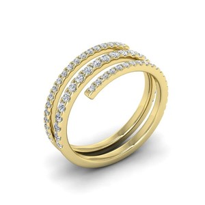 Elegant Multi Layer Diamond Spiral <b>Ring</b> – 18K White Gold <b>Open</b> Wrap Band for Women 18K White Gold Diamond Spiral Wrap <b>Ring</b> – Mult - Product Image 5
