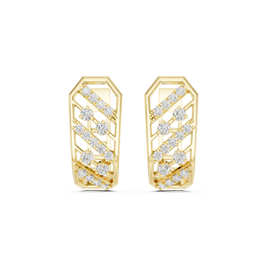 Pendientes de Oro Amarillo de 14K con Diamantes Cultivados en Laboratorio para Mujer, para Bodas, Nuevos Diamantes Cultivados - Product Image 1