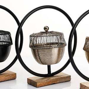 3 Color Luxury Hanging <b>Bakhoor</b> Burner Set Metal Arabic Mabkhara <b>Oud</b> Incense Burner with Wooden Base Gold <b>bakhoor</b> burner - Product Image 5