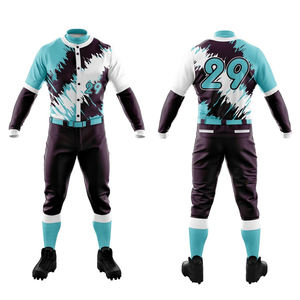 Custom New Design Breathable 100% Polyester Spring Cartoon Letter Quick Dry Baseball Uniform Wholesale High Quality Sublimation - Product Image 1