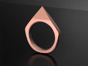 Anillo de Cóctel Unisex de Latón con un Solo Puntal Estilo Punk, Chapado en Oro de 18K - Product Image 2