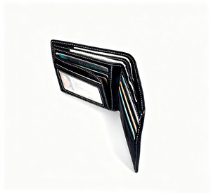 [In Stock] [Retail Price] Castello Men's Bi-fold <b>Wallet</b> RFID Short Genuine Leather Open Polyester Black Brown Light Brown - Product Image 5
