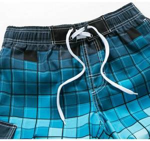<b>Men's</b> Gradient Checkered Board Shorts Quick Dry Drawstring Casual Swim <b>Trunks</b> with Pockets Mid Waist Short Length - Product Image 5