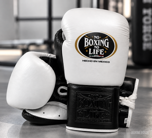 No Boxing No Life White Leather Boxing Gloves <b>Lace</b>-Up Adjustable Wrist Strap Adults Training Breathable Customized Color Logo - Product Image 4