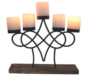 Porte-bougie rond en métal plaqué or et verre, design moderne, fait à la main, pour la décoration de la maison, de l'hôtel ou du restaurant - Product Image 5