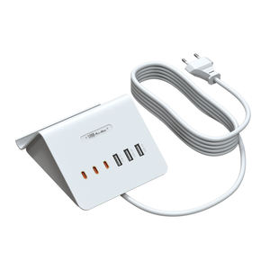 6-Port PD20W+15W Fast Charging Laptop & Mobile Phone Charger with Retractable <b>Cable</b> Special Shape Bracket Fireproof Material - Product Image 5