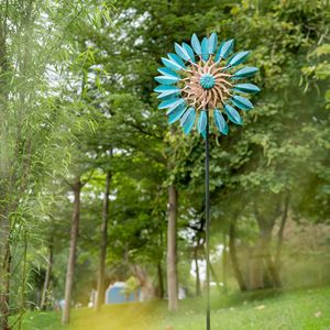 Solar Blue <b>Leaf</b> Stake Wind Spinner Garden Solar <b>Lights</b> with Wind Sensor & Durable Material - Product Image 6