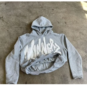 Sweat-shirt à capuche gris brodé pour homme en polyester et coton, style streetwear hiver, molletonné, personnalisable, vente en gros - Product Image 2