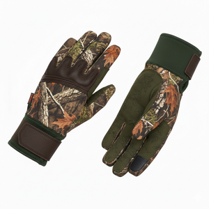 Gants tactiques en cuir de qualité supérieure, couleur olive, compatibles écran tactile, design personnalisé, fournisseur pakistanais, pour la chasse en extérieur. - Product Image 3