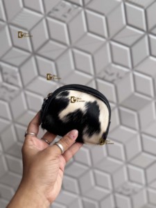 Monedero de cuero genuino de vaca, elegante cartera tipo clutch, monedero de cuero de forma semicircular, estilo occidental, unisex, para monedas. - Product Image 2