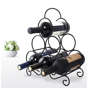 Estante Metálico para Botellas de Vino, Exhibidor de Vino para Encimera, Organizador de Vino para el Hogar - Product Image 1