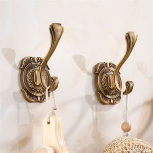 Antique Brass Wall <b>Hooks</b> Rustic Bathroom <b>Towel</b> Holder Durable Multipurpose Hanging Solution For Modern Interiors - Product Image 4