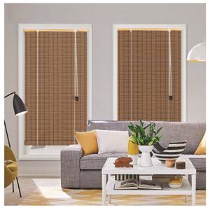 Stores en bambou du Vietnam à installation intégrée, en toile technique unie, type rideau à enrouleur, style traditionnel, pour fenêtres à la française - Product Image 2