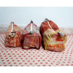 Handmade Cotton kantha cosmetic <b>pouch</b> bag small-Large Kantha with zipper closure Bag Affordable Women's Gifts for women - Product Image 2