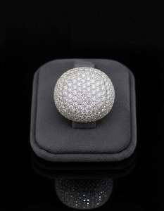 Luxury Diamond Cluster <b>Ring</b> <b>Mens</b> Hip Hop Oval Fully Iced Out 925 Sterling <b>Silver</b> 10K 14K Gold Statement Jewelry Gift - Product Image 5