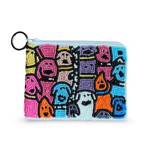 Floral Embroidered Beaded Coin Wallet Handcrafted <b>Mini</b> <b>Pouch</b> for Coins Cards and Small Accessories - Product Image 1