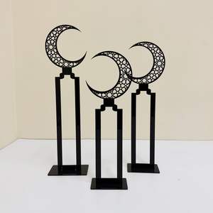 Decoraciones de Ramadán Mubarak, Adornos de Madera con Forma de Luna y Estrella para Mesa, para el Hogar y Fiestas - Product Image 4