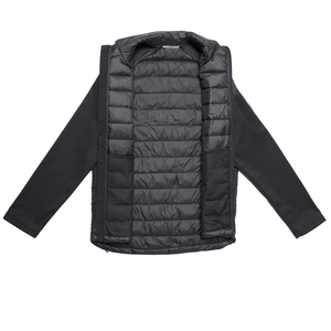 Veste matelassée hybride personnalisée pour homme, rembourrée de duvet, pour le printemps et l'automne, col montant, devant rembourré, fermeture éclair sur le dos - Product Image 4