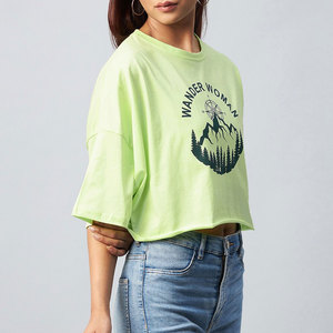 T-shirt court imprimé pour femme, style streetwear tendance, coupe ajustée, décontracté, manches courtes, personnalisation OEM, vente en gros de vêtements - Product Image 4