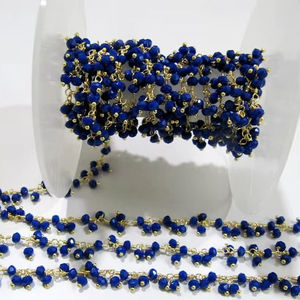 Chaîne de perles rondes en laiton de 3 mm, plaquée noir/argent/or, pour la fabrication de colliers et de bracelets - Product Image 3