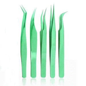 High Quality Durable Anti-Static Precision Fine Stainless Steel Eyelash Extension Tweezers Serrated Tip Custom Logo Salon Use - Product Image 6