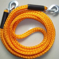 Cordon de remorquage tressé creux en PP avec crochets métalliques pour remorquage de véhicules, bateaux, sports nautiques, fabricant OEM