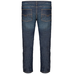 Jean droit en denim bleu pour homme, style streetwear unisexe, coupe oversize et jambe large, respirant, OEM - Product Image 2