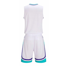 Conjunto de Camiseta de Baloncesto Blanca para Hombre, Cuello en V, Sin Mangas, Poliéster que Absorbe la Humedad, Uniforme para Todas las Temporadas, Ropa Deportiva para Adultos - Product Image 2