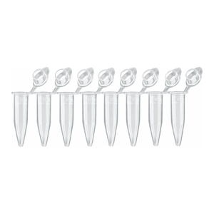 Tubos de PCR de 0.2 mL con 8 tiras, pared ultrafina, tapa de rosca, domo o tapa plana - Product Image 1
