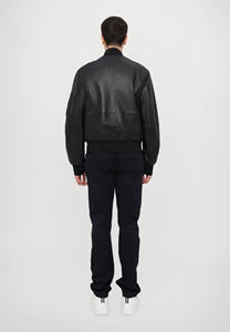 Chaqueta Bomber de Cuero de Alta Calidad para Hombre, Chaquetas de Cuero para Hombre, Artículo de Moda 2026: Chaqueta Bomber - Product Image 2