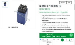 Number Punch Set 9 Pieces Carbon Steel Jewelry Making <b>Tool</b> Metal Stamp Set For Marking Hand <b>Tool</b> |Item No GS-1409A - Product Image 3