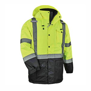 Custom Made Safety <b>Jacket</b> High Visibility Reflective Trim Reinforced Stitching Durable Workwear <b>Construction</b> Site Safety Apparel - Product Image 1