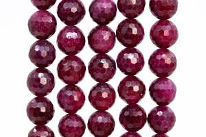 Cuentas de piedras preciosas de rubí, cuentas sueltas redondas microfacetadas rojas para hacer joyas, pulseras, collares, suministros para manualidades DIY - Product Image 6