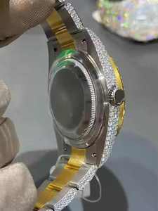 Reloj Digital de Lujo para Hombre, Automático, con Correa de Acero Inoxidable Dorada, con Diamantes Moissanite, Correa de 20 mm, Cuarzo - Product Image 6