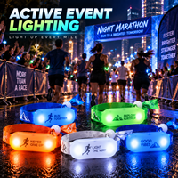 Bracelet LED lumineux programmable RGB avec télécommande sans fil longue portée 800M pour concerts, festivals et spectacles sur scène